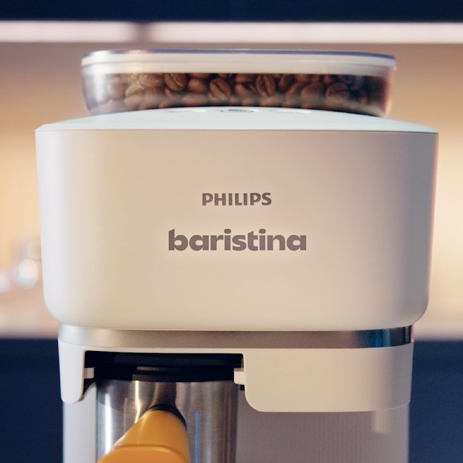 Philips Baristina Espressomaschine mit Milchaufschäumer, 16 Bar, Naturweiß