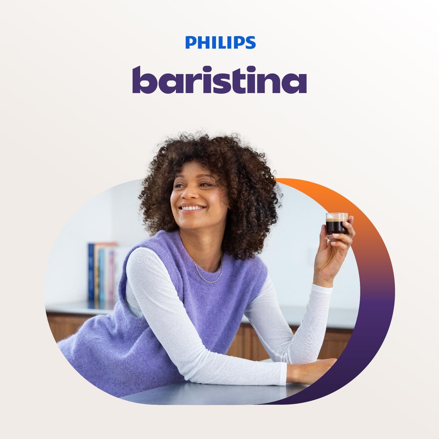 Philips Baristina Espressomaschine mit Milchaufschäumer, 16 Bar, Naturweiß
