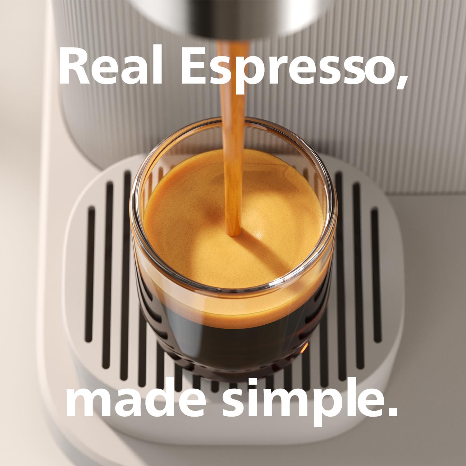 Philips Baristina Espressomaschine mit Milchaufschäumer, 16 Bar, Naturweiß